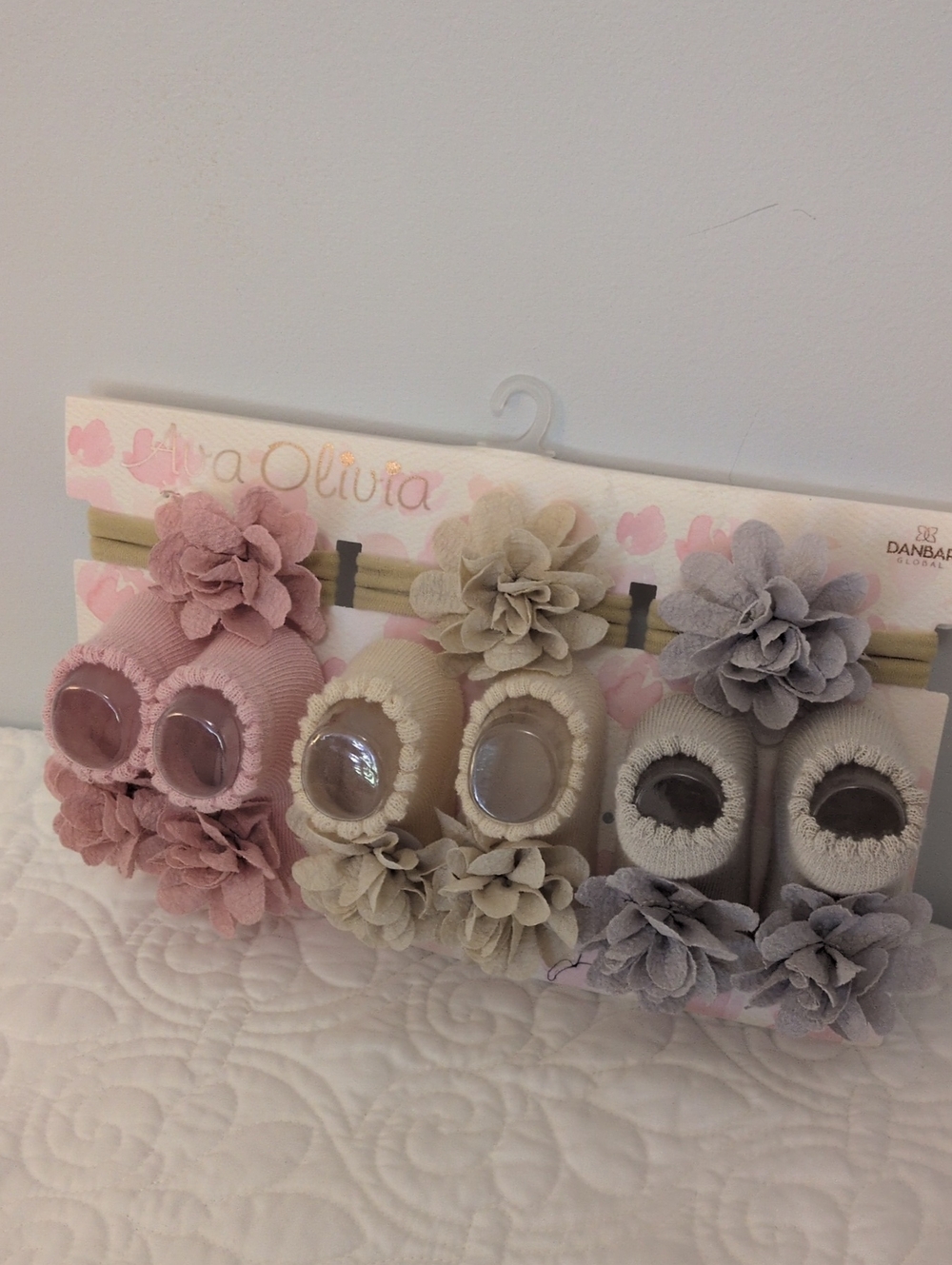 Ava Olivia Floral Bootie/Headband Set